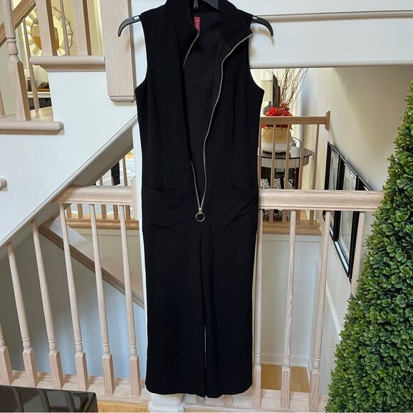 STAUD High Collar Zip Up Cropped Jumpsuit in Black S - Picture 14 of 16